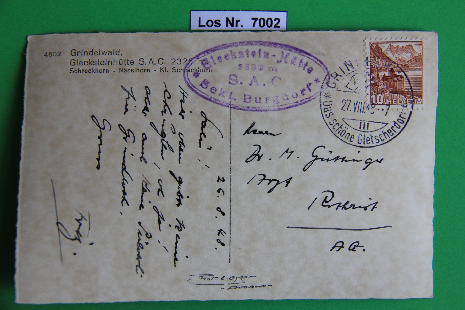Cartoline postali: CH Ansichtskarte Grindelwald 40iger Jahre           Los 7002 – Usato da Volken venduto da jukon65 1