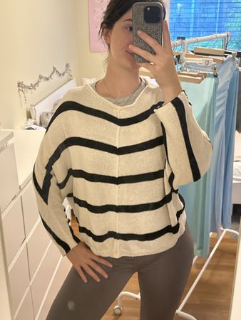 Zara Pullover gestreift weiss schwarz Grösse S neu