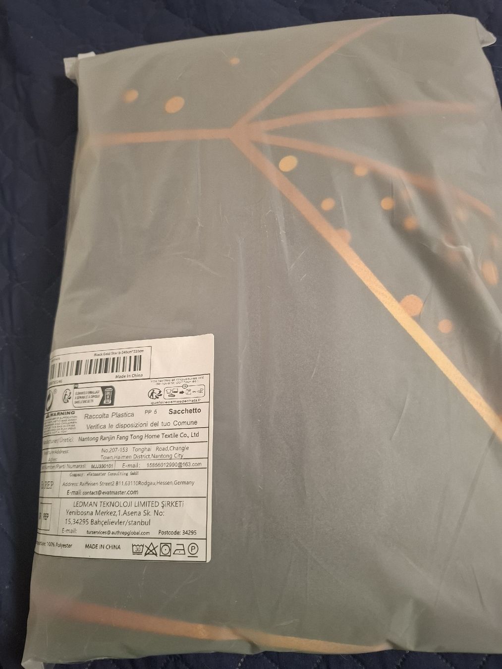Biancheria da letto: Black Gold Star 240cm×220cm – Nuovo e nell'imballaggio originale da Sirnach venduto da donatogalella82 1