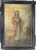 Antike Jesus Gemälde Signiert