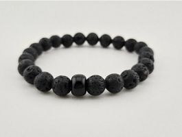 Lavastein Armband Schwarz Heilsteine/Natursteine