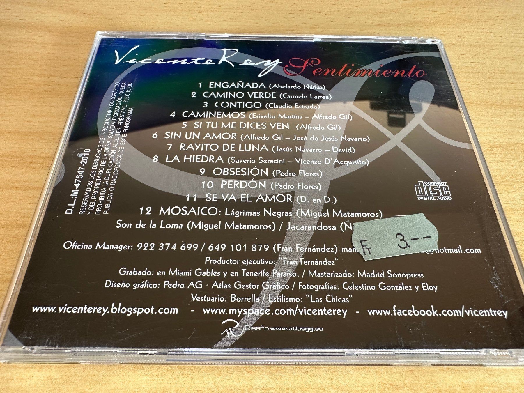 CDs: Vicente Rey - Sentimientos - Boleros – Gebraucht aus Rikon im Tösstal von Alpenmutz 1