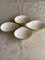 2er Set Vintage Apéro Schalen, Plastik mit Goldrand