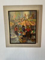 Oel-Gemälde "Der Markt", signiert Greg '63,