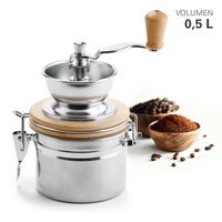 Kaffeemühle Edelstahl / Holz mit Keramikmahlwerk