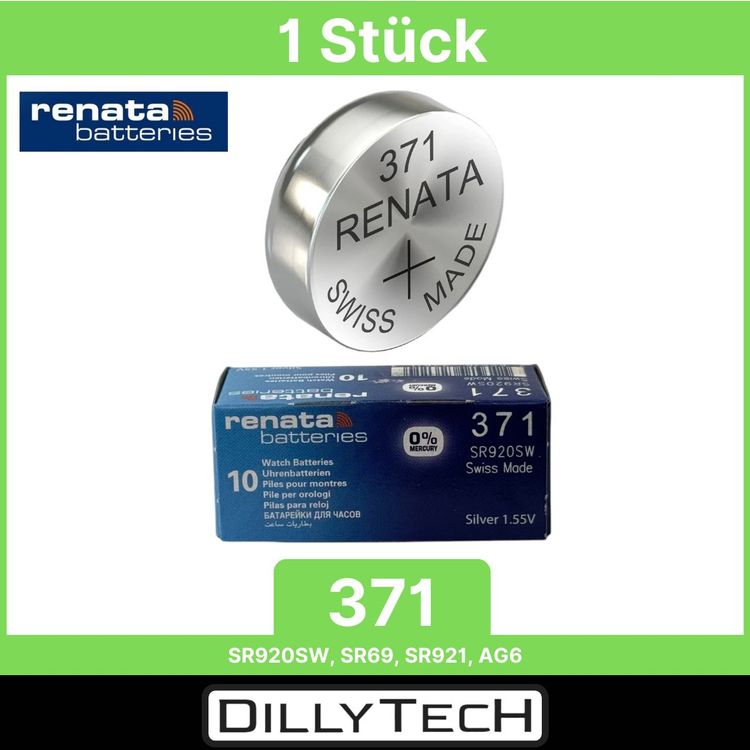 Caricatori & Batterie: Renata 371 Box, SR920SW Knopfzellenbatterie - 1 Stk. – Nuovo e nell'imballaggio originale da Erlenbach ZH venduto da dillytech.ch