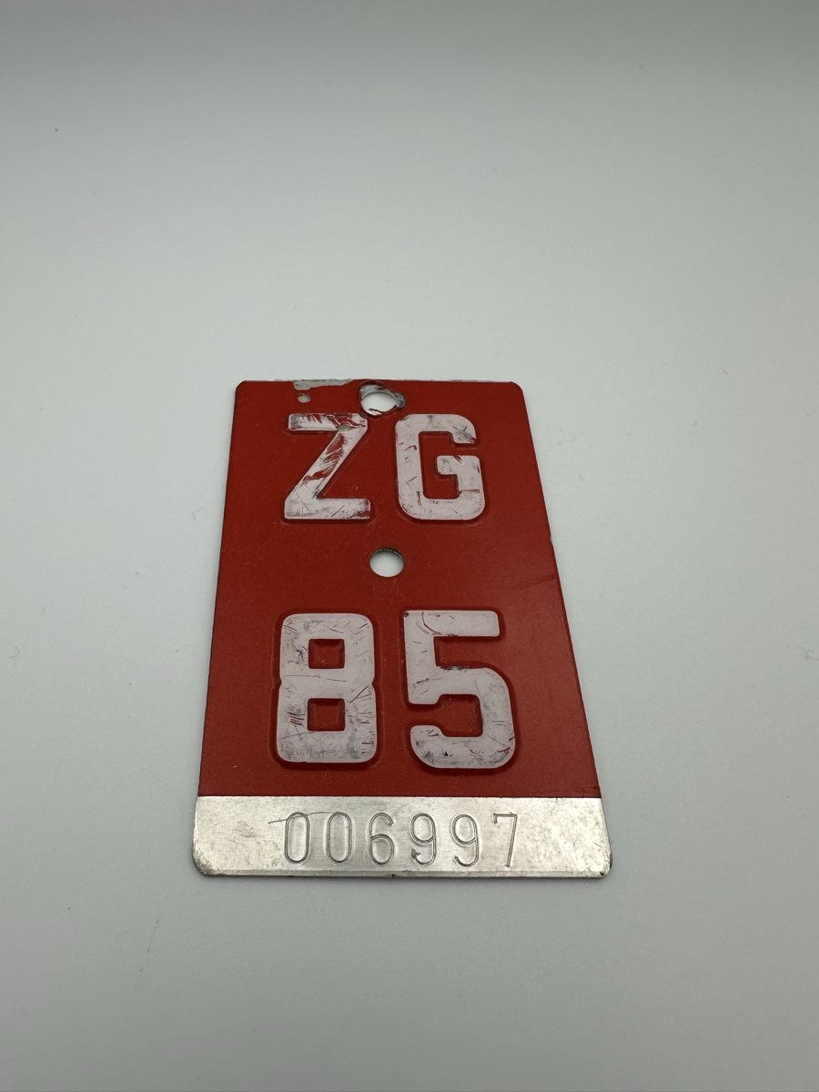 Insegne: Velonummer ZG 85 – Usato da Schwende venduto da weesli 1