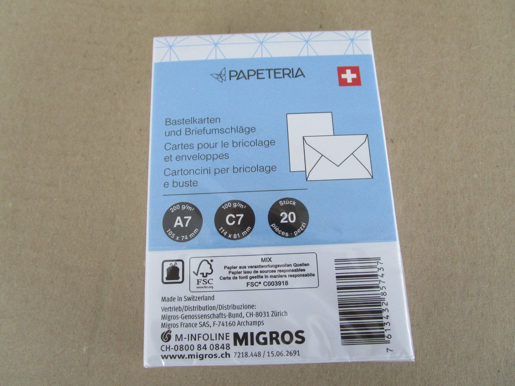 Cartoline: Bastelkarten mit Briefumschlag A7/C7 – Usato da Grenchen venduto da Uhus15