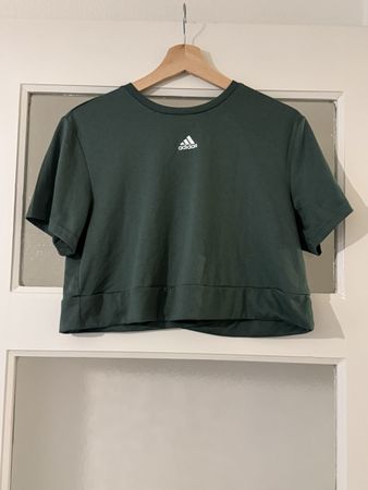 Adidas Damen Crop Shirt, Grün, Grösse S, Top Zustand!