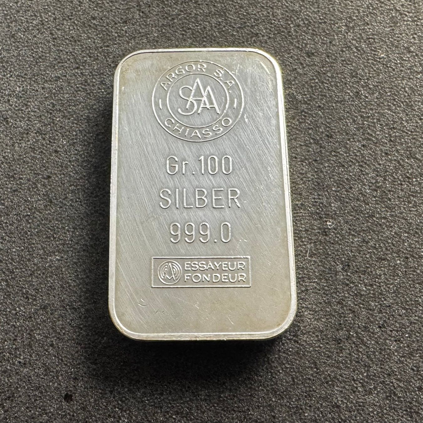 Metalli preziosi: 100 gramm Silber Barren Argor SA Chiasso - 1 – Usato da Reitnau venduto da tb-muenzen