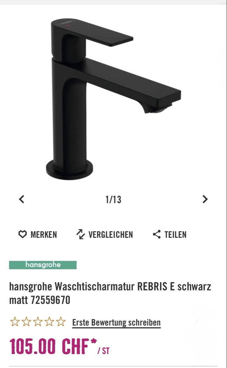 Hansgrohe Armaturen: 2 robinets hansgrohe rebis  – Neu und originalverpackt aus Leytron von emi_p2cd