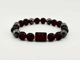 Sternzeichen-Armband Zwillinge Pyrit und Onyx Heilsteine