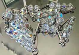 Vintage Aurora Borealis Kristall Silber Longkette - 68cm