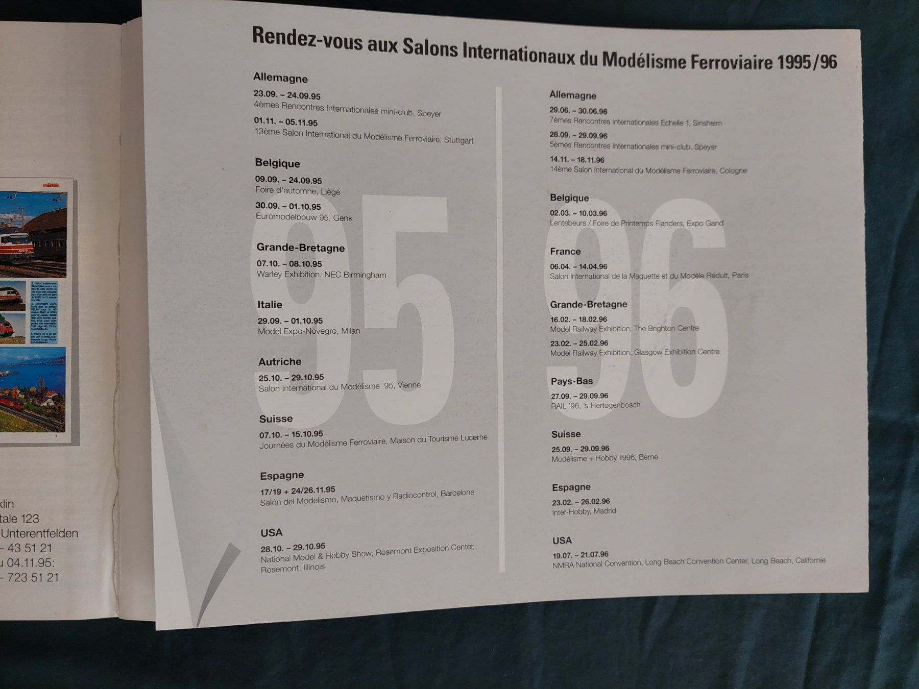 Märklin Modellini di ferrovie: Märklin Programme Général 1995/96 Très Bon état – Usato da Genève venduto da Blu_BD 2