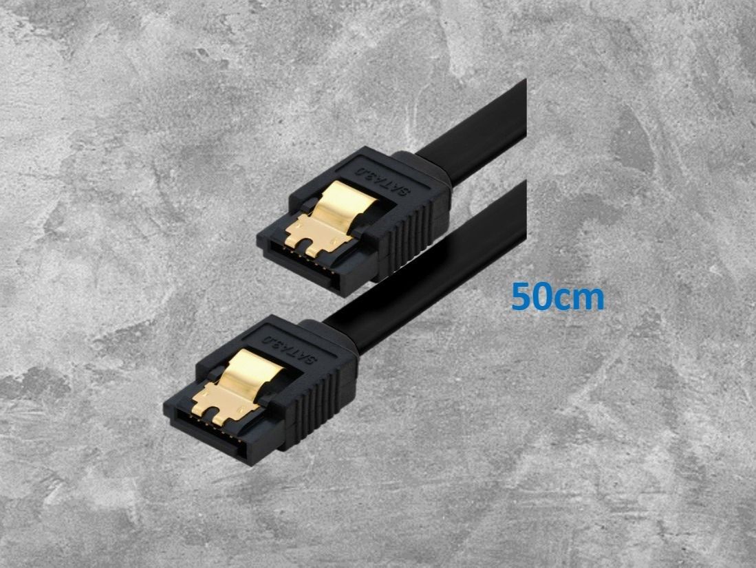 Kabel: Kabel SATA 3, Clip, flexibel, schwarz 50 cm – Neu und originalverpackt aus Aarburg von 2..0