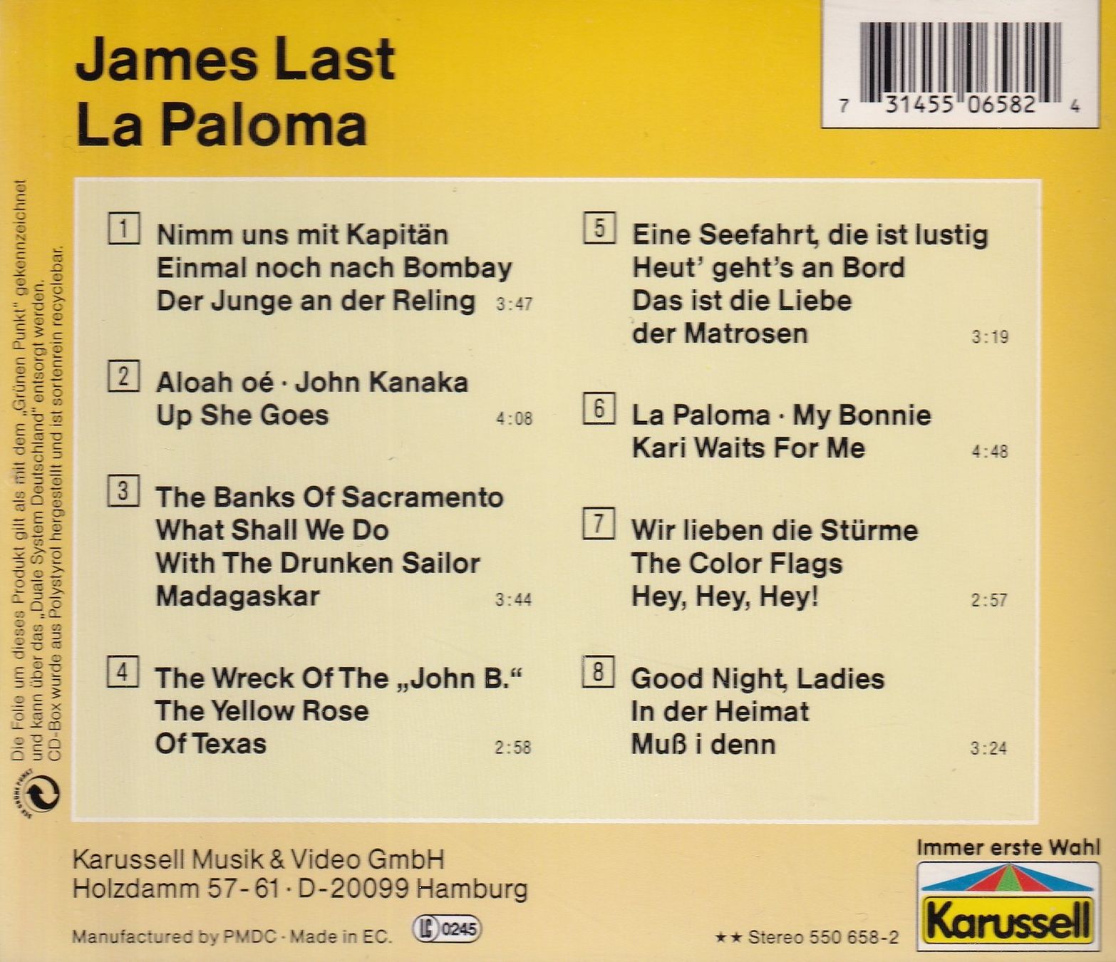 CD: CD ab Fr. 1.--, James Last - La Paloma – Usato da Lausen venduto da Mondeo10628 1