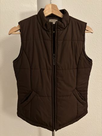 Gilet sans manches matelassé brun chocolat