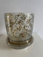 Schönes Glas mit Untersetzer, für Sand und Kerze, RETRO
