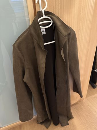 Zara Wildlederimitat Mantel, Khaki, Herbst/Winter, M