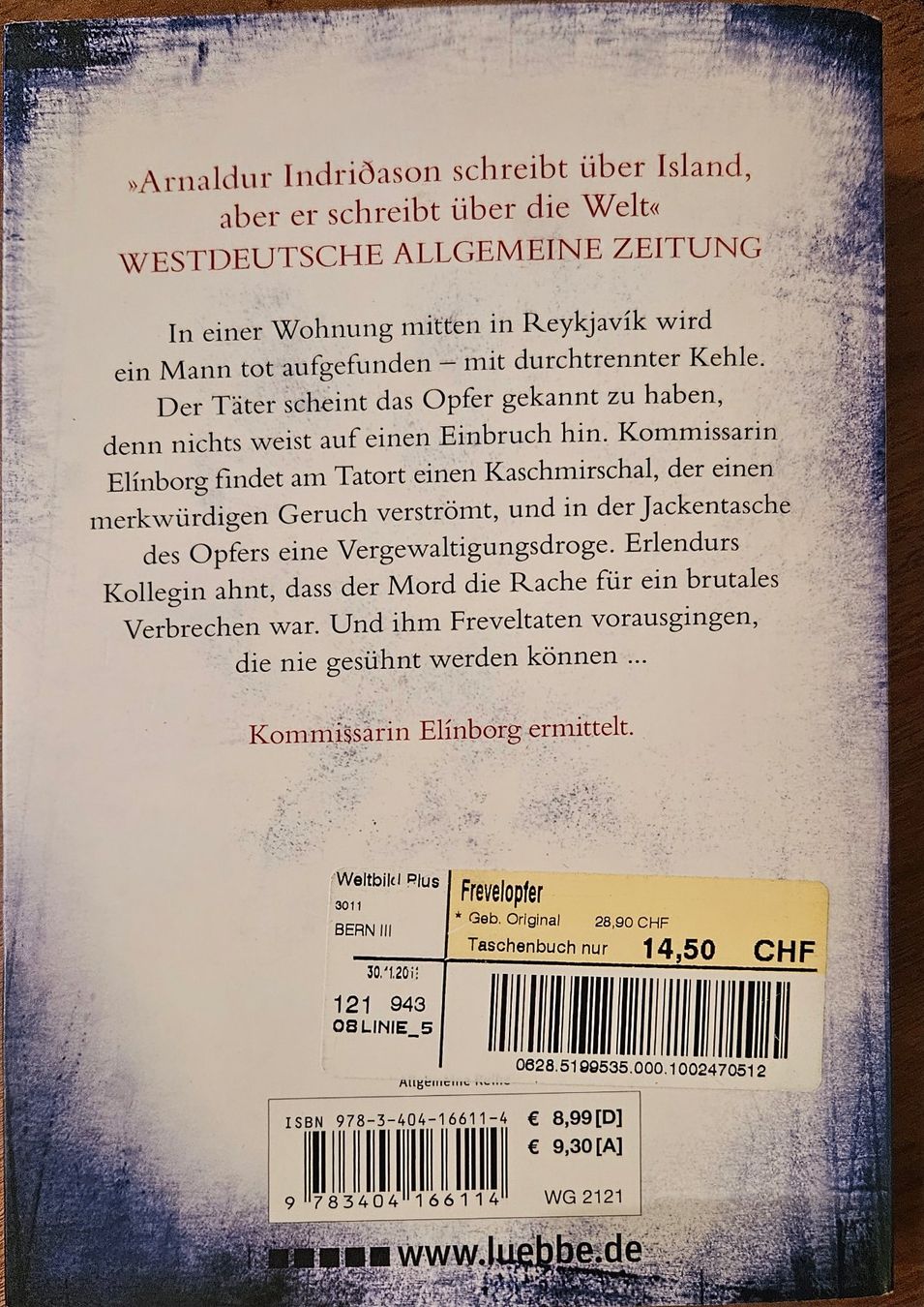 Livres: Arnaldur Indridason - Frevelopfer - Band 9 – D'occasion à Hinwil par brucha01 1