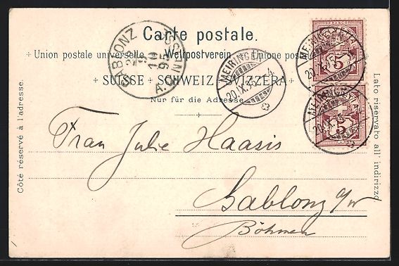 Cartoline postali: Vorläufer-Lithographie Meiringen, 1895, – Usato da Berlin venduto da bartko-reher 1