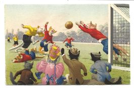Katzenkarte - Künstler M. Künzli Nr. 4674 - Fussball - Tor