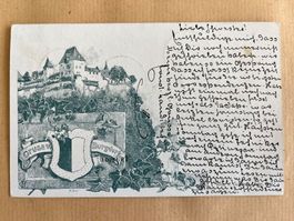 Alte AK Gruss aus Burgdorf BE, gelaufen 1898