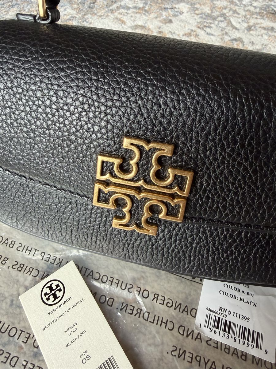 Tory Burch Borse da donna: Tory Burch Britten Mini Top Handle Bag Black Leather – Nuovo (secondo la descrizione) da Spreitenbach venduto da Wa-C789 2