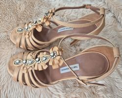 TABITHA SIMMONS PUMPS 38 LEDER SATIN GLITZER ITALY SCHUHE
