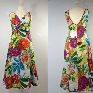 Vestito lino multicolor vintage