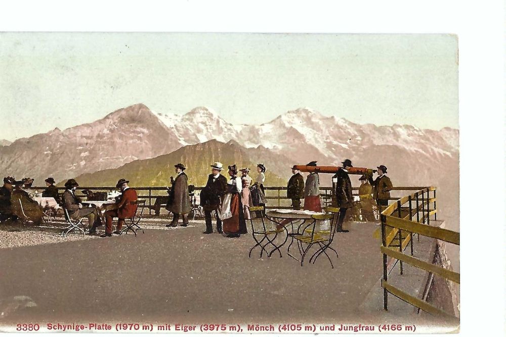 SCHYNIGE PLATTE Touristen auf Terrasse 1908, Eiger Mönch Kaufen auf