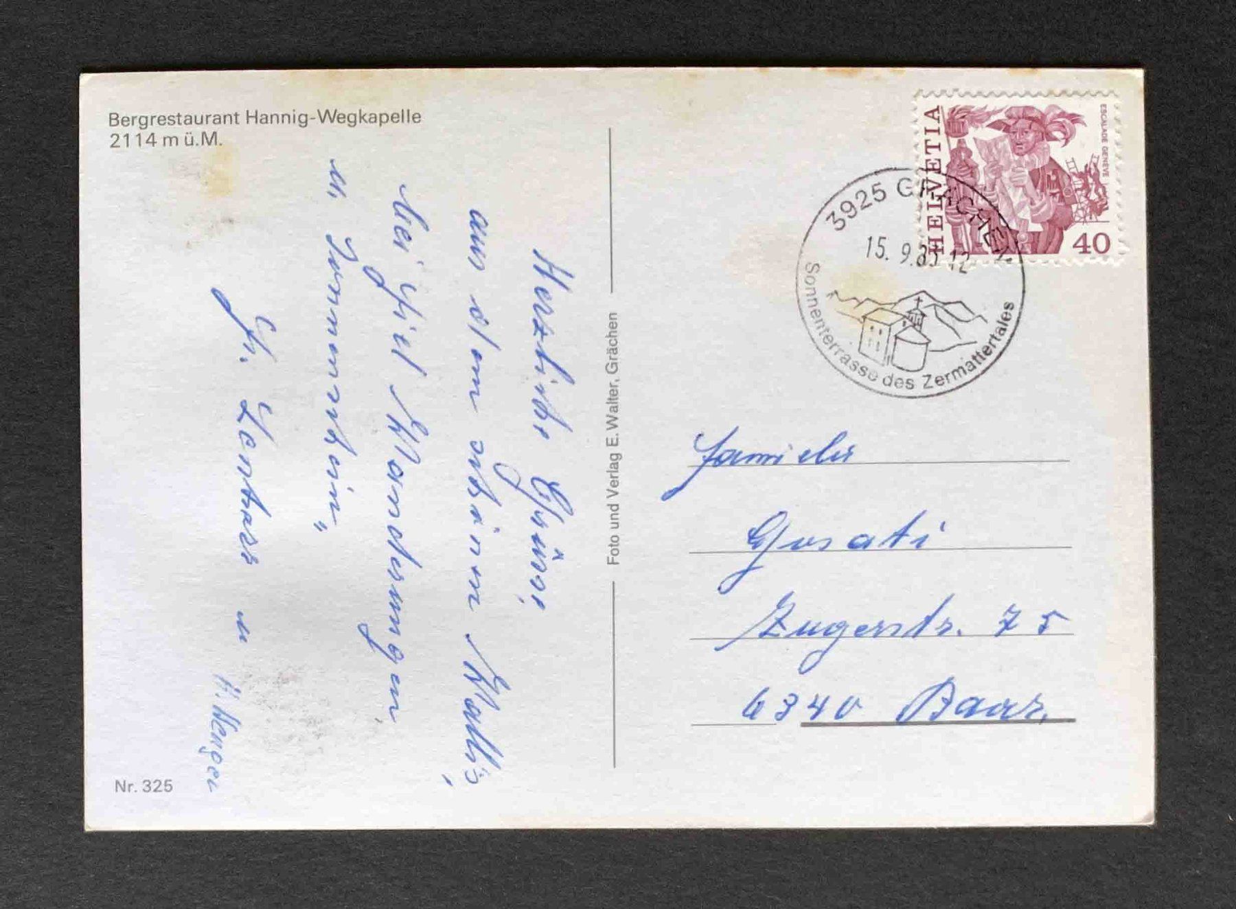 Cartoline postali: AK Grächen Hannigalp – Usato da Goldau venduto da artelier1 1