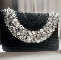 Elegant Evening Clutch - beaded and crocheted🖤💎