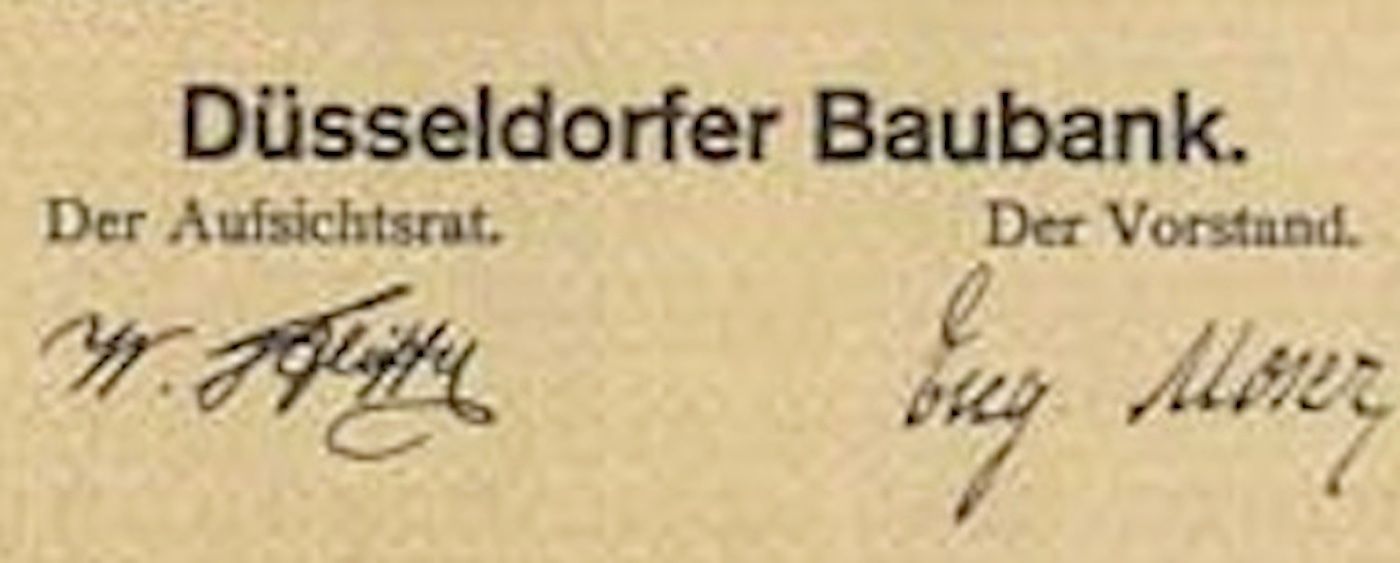Documenti: Düsseldorfer Baubank, Düsseldorf - 1922 – Usato da Solothurn venduto da Sgasche 1