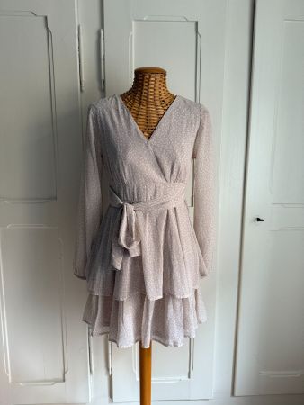JAPNA - Chiffonkleid beige-weiss gemustert S