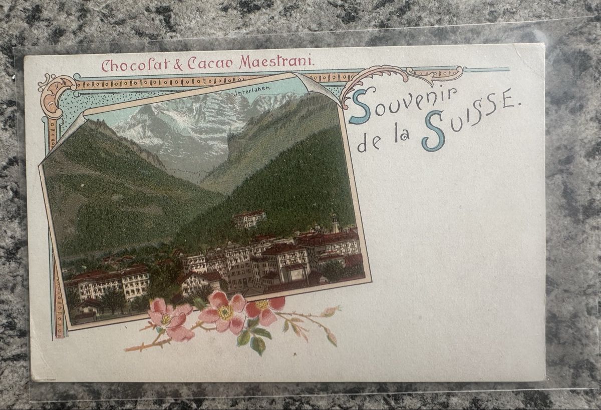 Cartoline postali: Chocolat & Cacao Maestrani Lito  – Usato da Wettingen venduto da Phibras