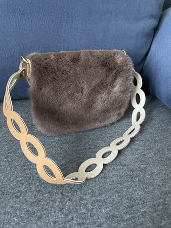 O bag Handtasche Mini Braun mit Fell - Winter Accessoire