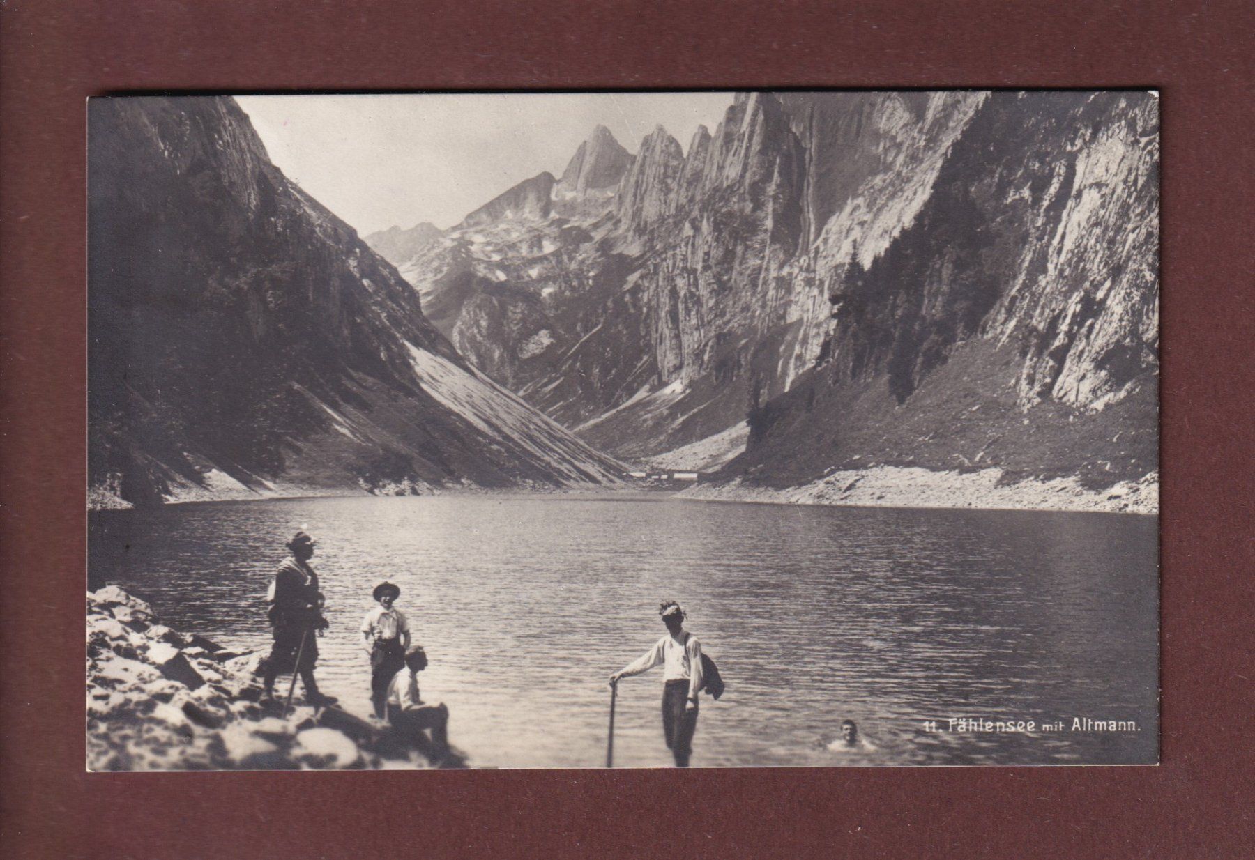 Cartoline postali: FÄHLENSEE mit Altmann - Leute - 1911 – Usato da Pully venduto da nicecards