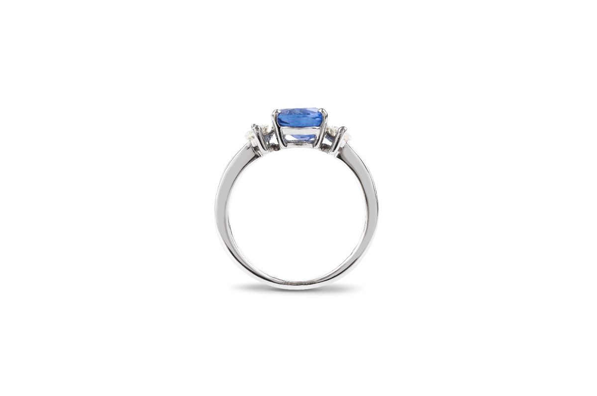 Bagues: Unerhitzter Sri-Lanka Saphir Ring in Platinum – Neuf (Voir description) à Cologny par Chrono_supply 2