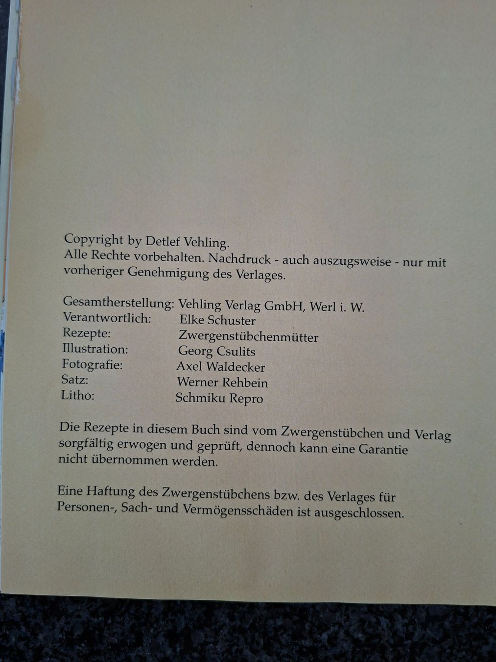 Livres: Vehling; Zwergenstübchen Backbuch / Kochbuch – D'occasion à Boniswil par Totomat-Lady2 5