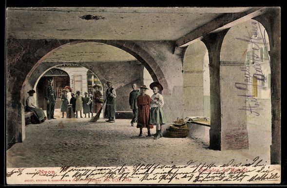 Ansichtskarten: AK Nyon, Arcades de Marche – Gebraucht aus Berlin von bartko-reher