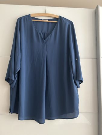 Bluse Gr 48/50 blau von Yessica C&A luftig sommerlich 47