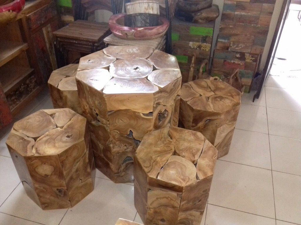 Set di tavolo e panche: SET Sitzgruppe Hocker Tisch Teak Holz Sitzmöbel Garnitur – Nuovo e nell'imballaggio originale da Daisendorf venduto da Wohn-Kult 4