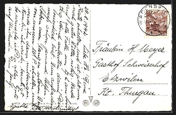Cartoline postali: AK Wädenswil, Krankenasyl, 1942 – Usato da Berlin venduto da bartko-reher 1