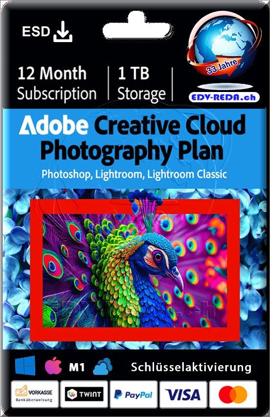 Adobe Software: Adobe Creative Cloud Photography Plan 1TB KI-Bildbearbeitung – Neu (gemäss Beschreibung) aus Langenthal von Reda