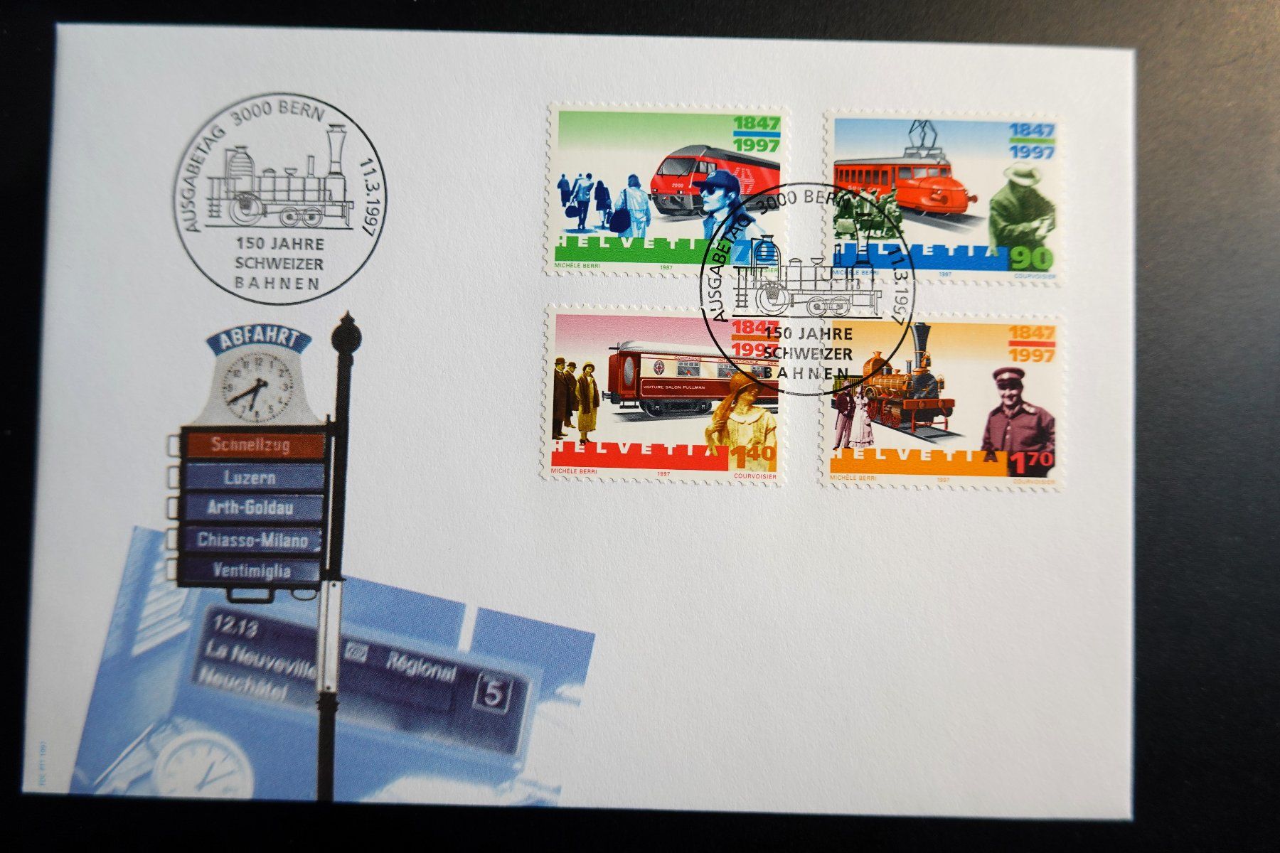 Tutti i francobolli: 1997 FDC 150 Jahre Schweizerbahnen – Nuovo (secondo la descrizione) da Mettmenstetten venduto da Sutasso