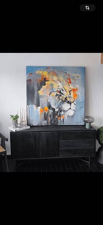 Foto & Immagini: Bild gross, Leindwandbild handgemalt, löwe – Usato da Stein AG venduto da lil_l8tz