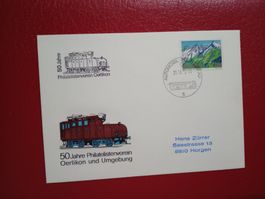 Sonderbrief 50 Jahre Philatelie Verein Oerlikon un Umgebung