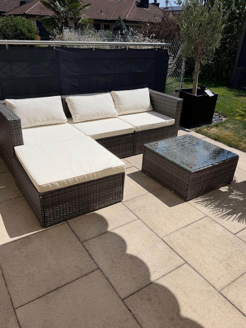 Sofas: Polyrattan Gartengarnitur Lounge Set dunkelgrau gut erhalten – Gebraucht aus Glattfelden von Giovi2002 1