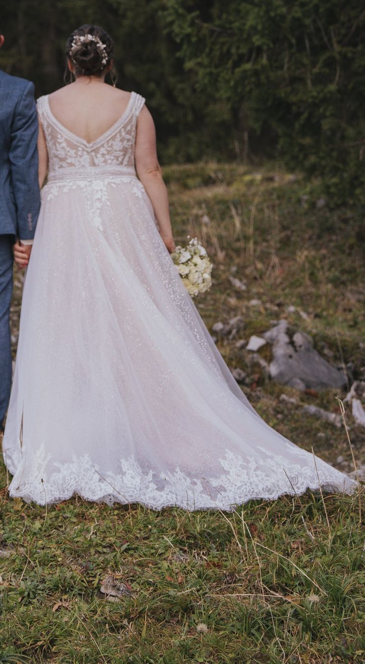 Vestiti: Hochzeitskleid A-Linie champagner – Usato da Bichelsee venduto da Silwinho 3